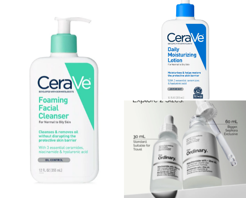 Skincare routine for oily acne-prone skin cover photo collage