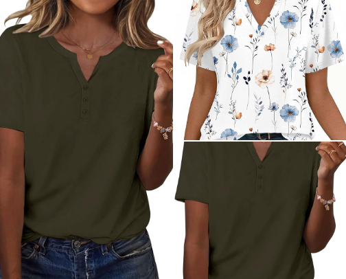 Dressy V-Neck Work Tops for Women cover photo collage