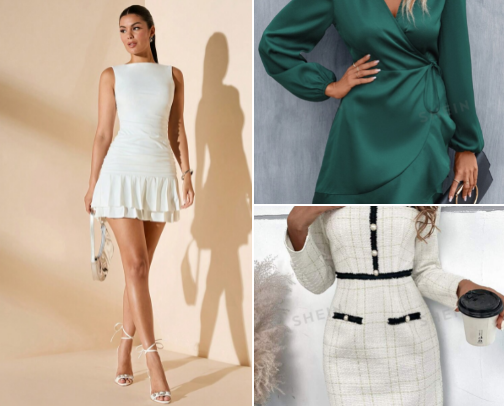Shein dresses for women party wear, wedding, casual go check them out😍🤎 cover photo collage