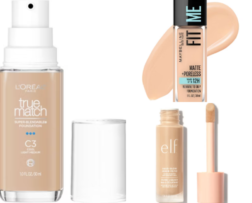 Drugstore foundations for every skin type✨💫 cover photo collage