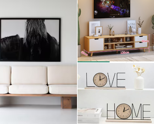 aesthetic living room cover photo collage