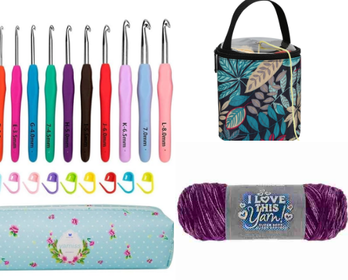 Crochet items and must-haves cover photo collage