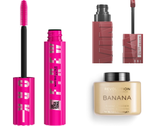 Make-up products cover photo collage