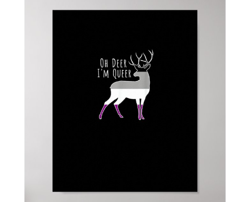 Asexual Flag Oh Deer Queer Pride Funny LGBT Design cover photo collage