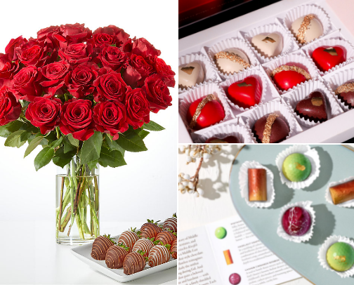 Valentine's Day Roses and Chocolates recs cover photo collage
