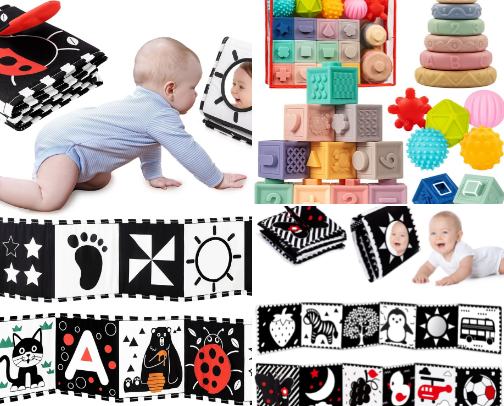 Best Sensory Toys for Babies | High-Contrast Black & White Designs cover photo collage