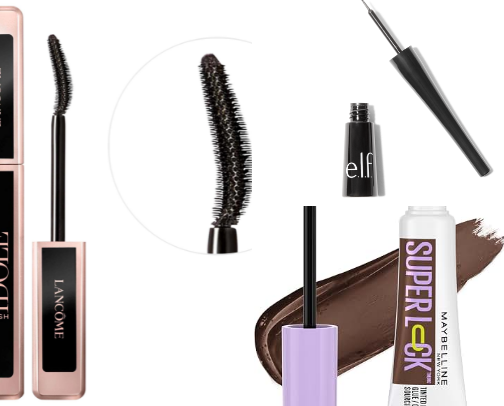 Eye makeup products cover photo collage