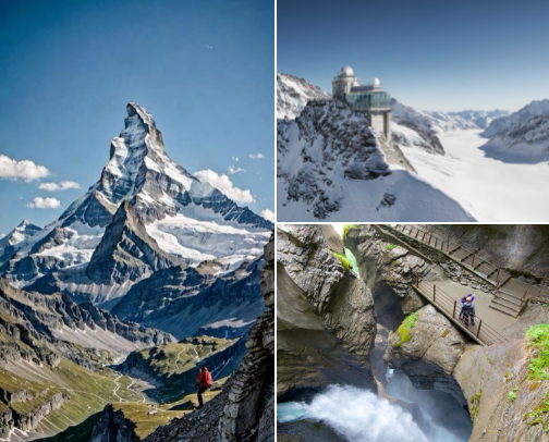 Switzerland Travel Guide: Alpine Peaks, Fairytale Villages & Scenic Routes 🇨🇭✨ cover photo collage