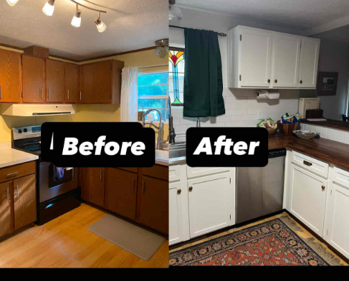 What I used to redo my laminate cabinets! cover photo collage