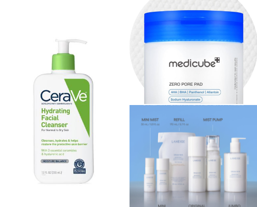Can't live without skincare products cover photo collage