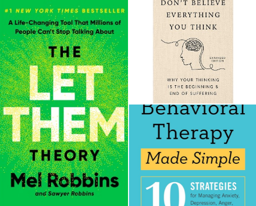 Self-help books cover photo collage