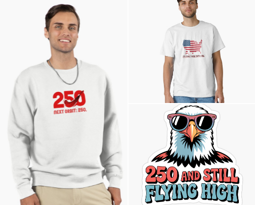 USA 250 Year Anniversary Merch: Official Semiquincentennial Collection Designs cover photo collage