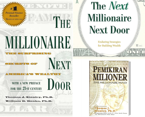 The Millionaire Next Door: The Surprising Secrets of America's Wealthy essentials cover photo collage