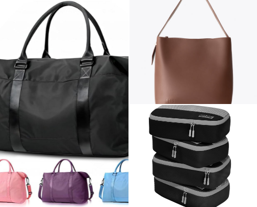 TRAVEL BAGS AND ESSENTIALS. cover photo collage
