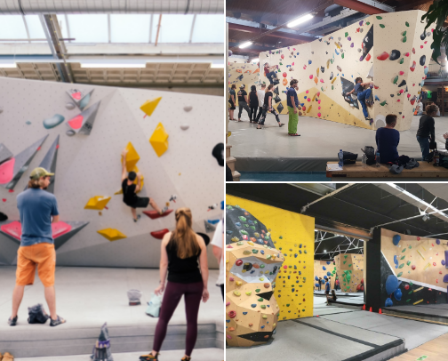 My favorite bouldering gyms cover photo collage