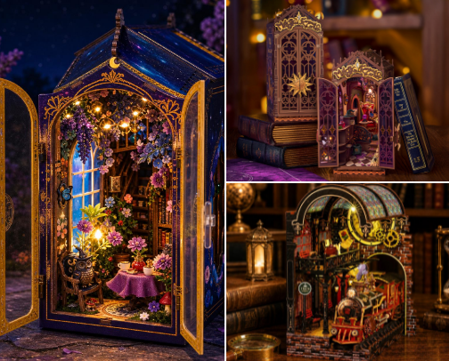 3D Wooden Puzzles & Mechanical Models cover photo collage