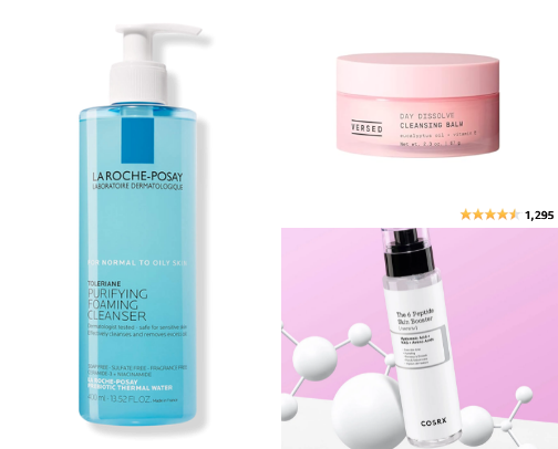 My tried and true skincare products cover photo collage