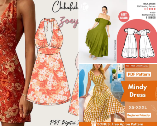 Etsy Sewing Patterns I am Obsessed With cover photo collage