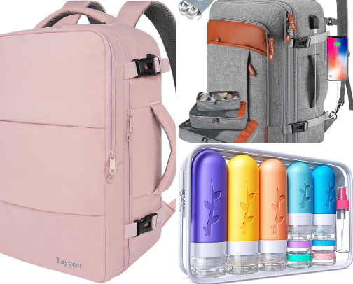 Travel accessories cover photo collage