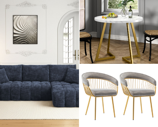 chic and eye-catching home furnishings cover photo collage