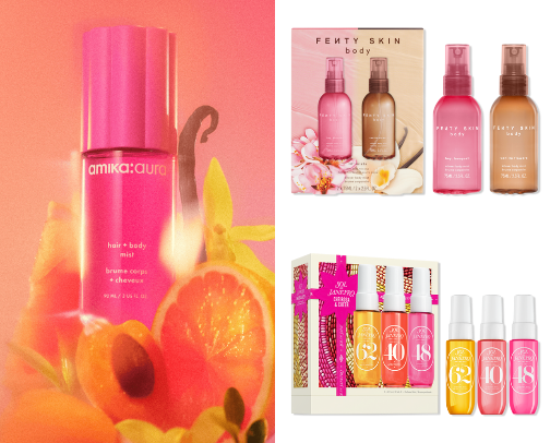 Hair + body fragrance mists cover photo collage