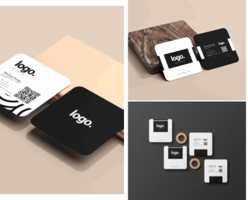 Modern Minimalist Business Card cover photo collage