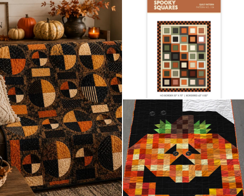Halloween Quilt Patterns cover photo collage