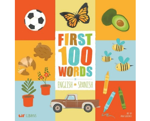 English + Spanish favorites for a first home library📚 cover photo collage
