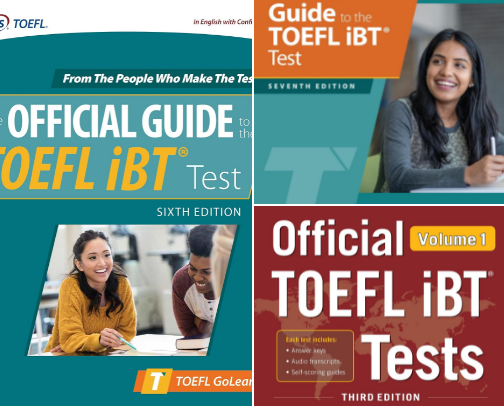 Read Free - Official Guide to the TOEFL iBT Test, Sixth Edition companion study bundle cover photo collage