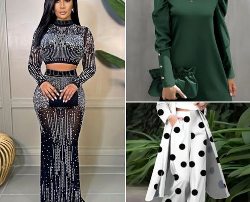 Elegant & Chic Women’s Fashion Picks – Dresses, Jumpsuits, Coats & Accessories cover photo collage
