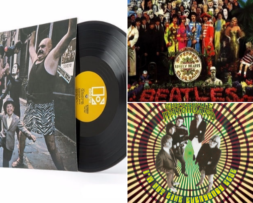Take a journey with these Vinyl records cover photo collage