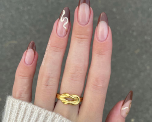 🍂⚡️ chrome swirl nails cover photo collage