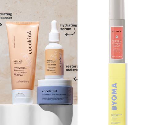 My tried-and-true skincare products cover photo collage