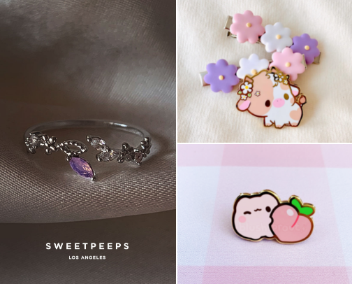 Where I buy my enamel pins and jewelry! cover photo collage