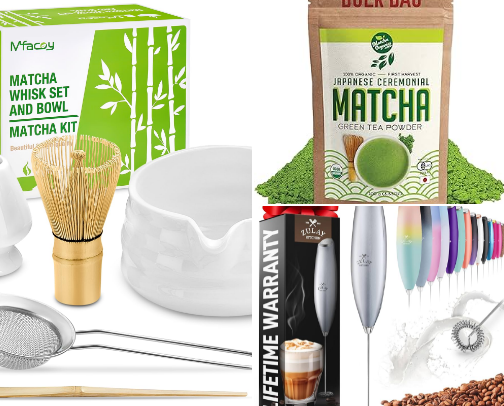 Best Matcha Tools & Tea Accessories for Viral Cafe Drinks at Home cover photo collage
