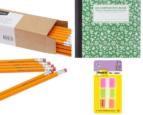 Writing supplies cover photo collage