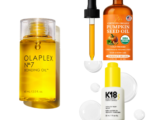 Oils that I love to use and Eliminate frizz and give it shine! cover photo collage