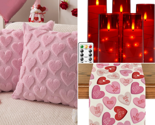 Valentine's Day Home Decor and Accessories cover photo collage