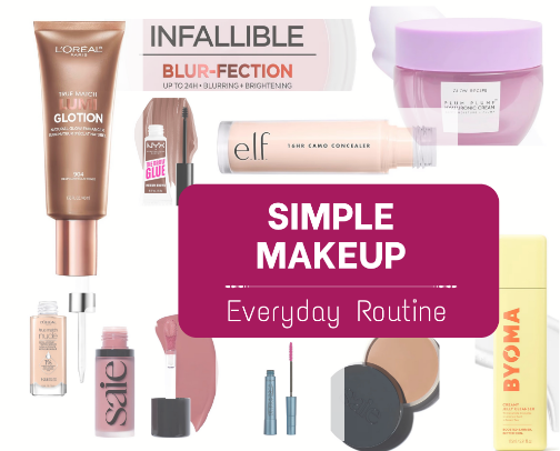 My SIMPLE Everyday MakeUp Routine 🎀 cover photo collage