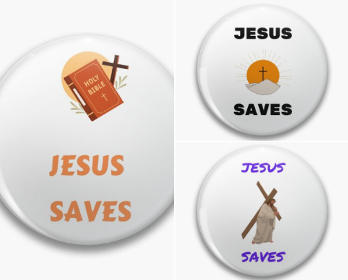 Jesus Saves Buttons cover photo collage