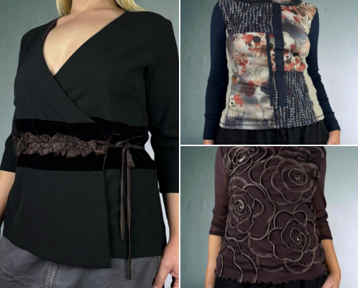 My fave quirky vintage tops on my depop rn cover photo collage