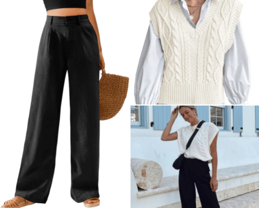 White Knit Vest / Converse Outfit cover photo collage