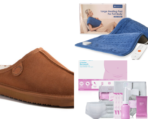 C-section recovery items cover photo collage