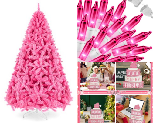 Pink Christmas cover photo collage
