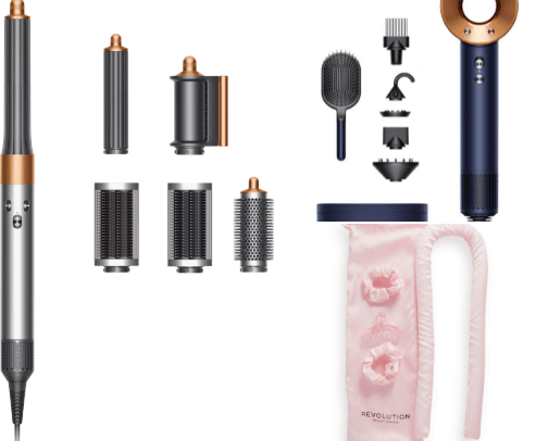 Hair tools and products cover photo collage