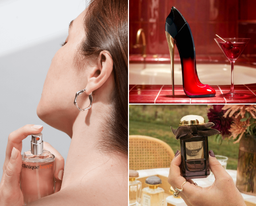 Perfume for men and women cover photo collage