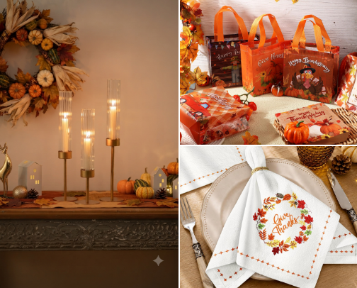 Warm Harvest Hosting: Thanksgiving Dining Decor & Thoughtful Gifts cover photo collage