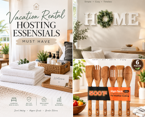 New Bnb Host Essentials for a Guest-Ready Vacation Rental & Get 5-Star Reviews cover photo collage