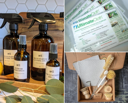 Cleaning supplies cover photo collage