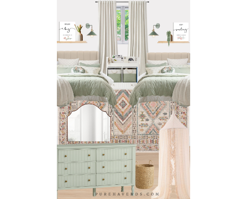 Shared Girls Bedroom Minimalist Design cover photo collage
